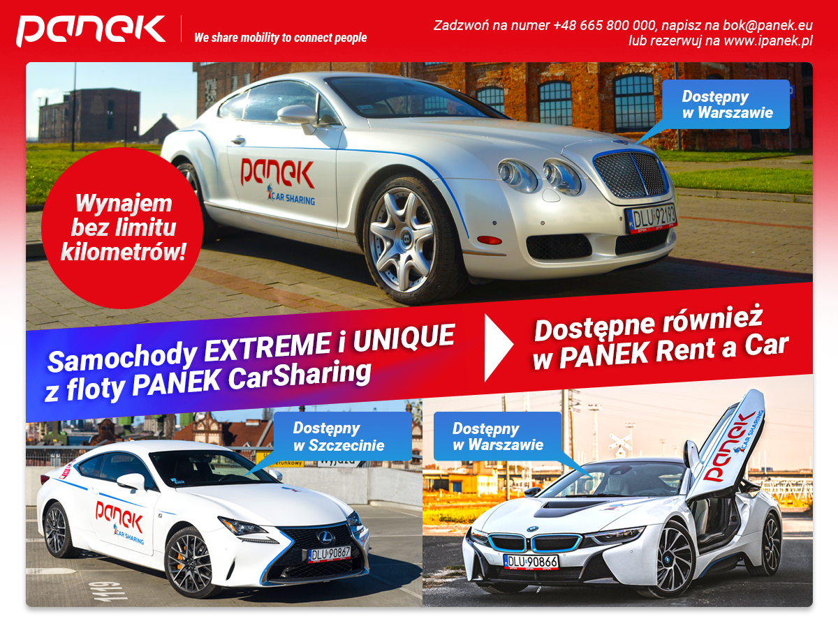 Wyjątkowe samochody od PANEK CarSharing iPanek